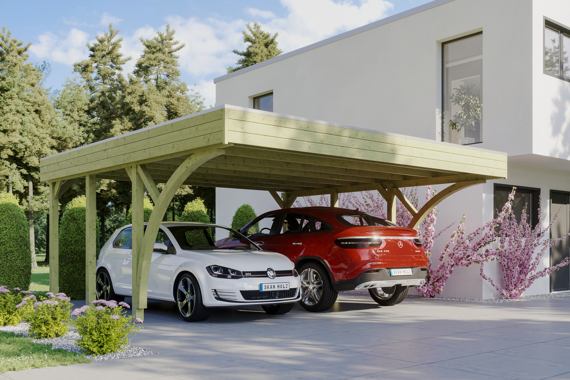 Carport Friesland Set mit 2 Einfahrtsbögen 1 Carport Friesland Set mit 2 Einfahrtsbögen