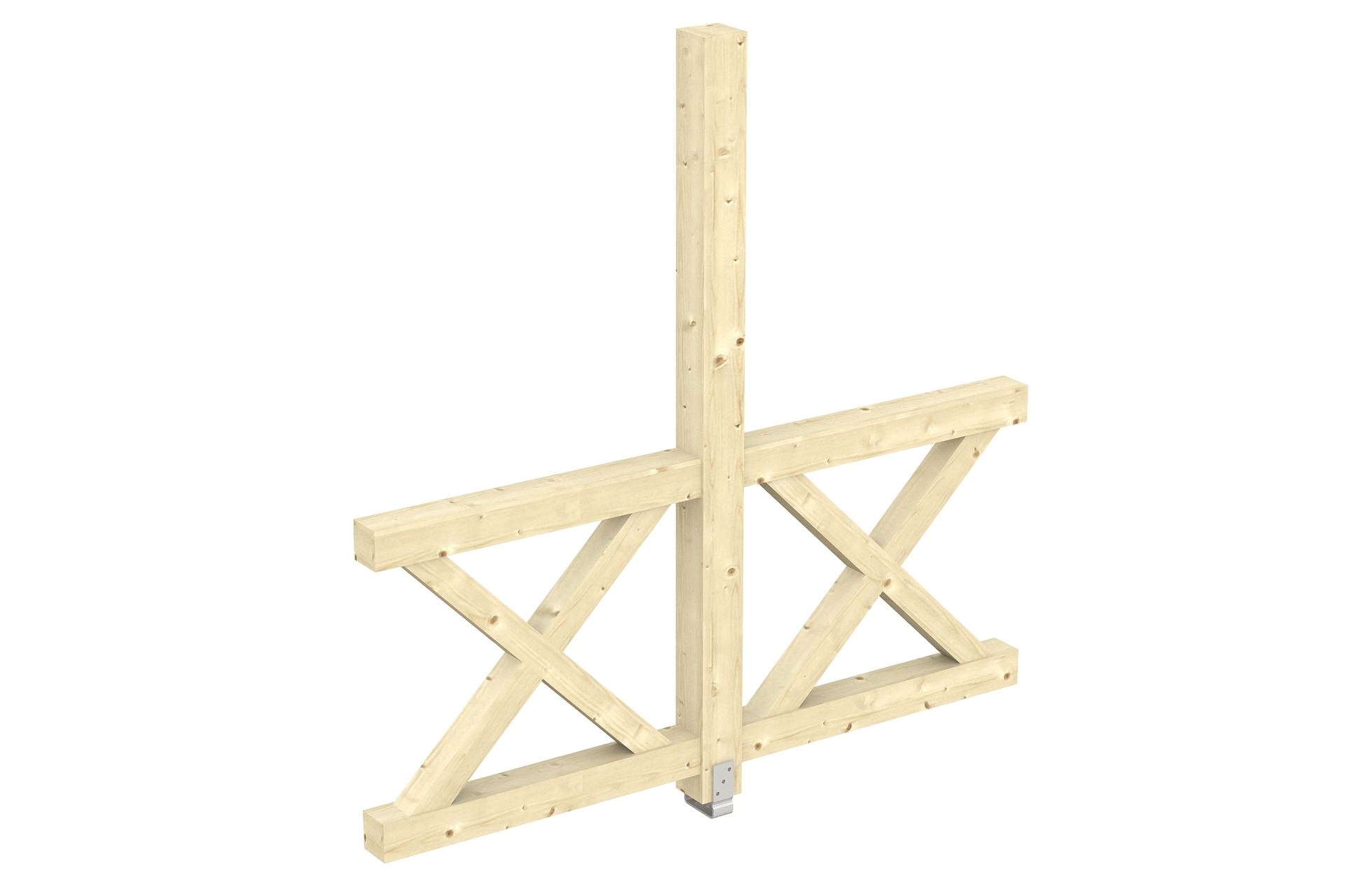 Seitenwand Andreaskreuz, freistehehend Fichte 1 Seitenwand Andreaskreuz, freistehehend Fichte
