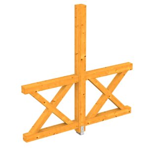 Seitenwand Andreaskreuz, freistehehend Fichte