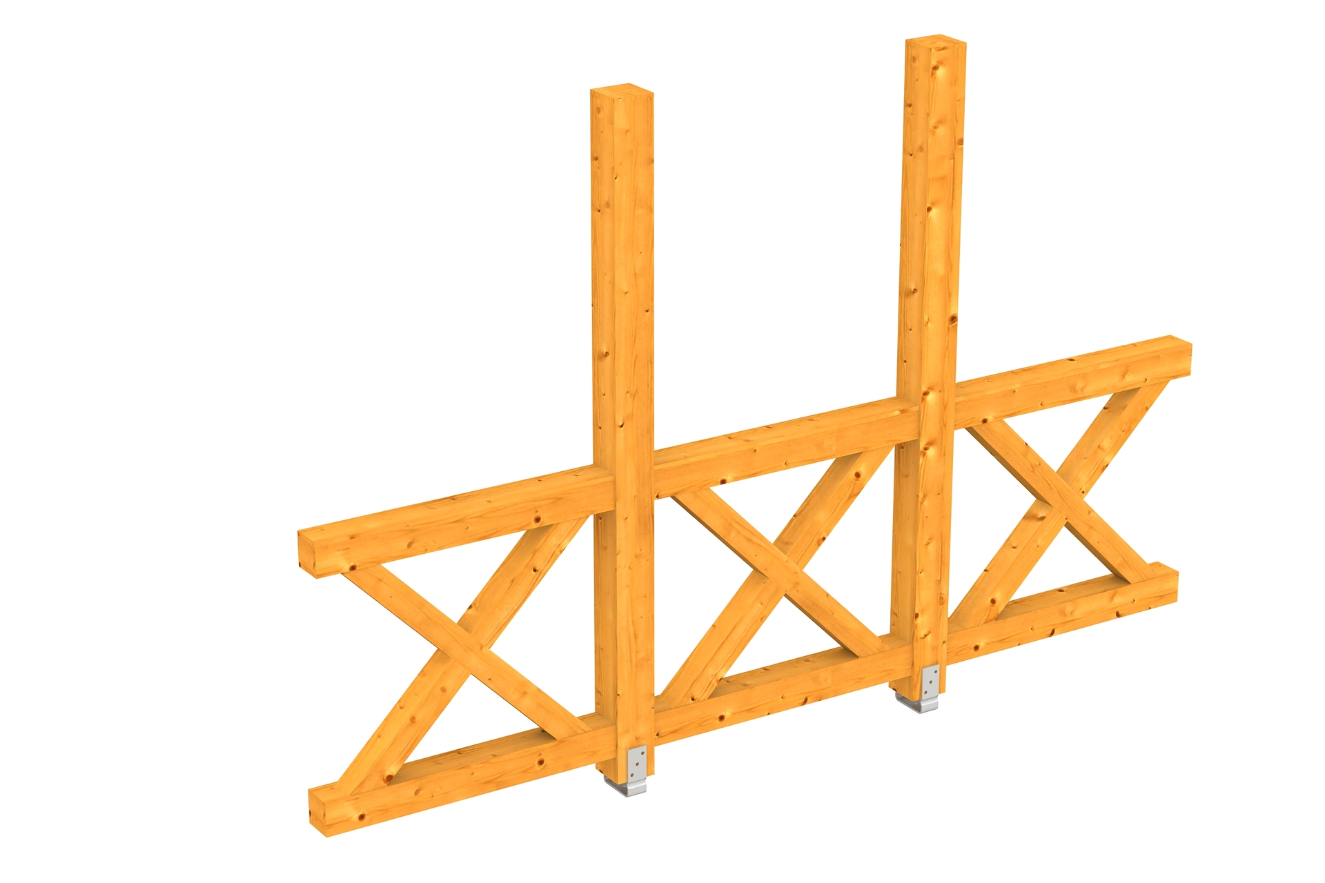 Seitenwand Andreaskreuz, freistehehend Fichte 1 Seitenwand Andreaskreuz, freistehehend Fichte