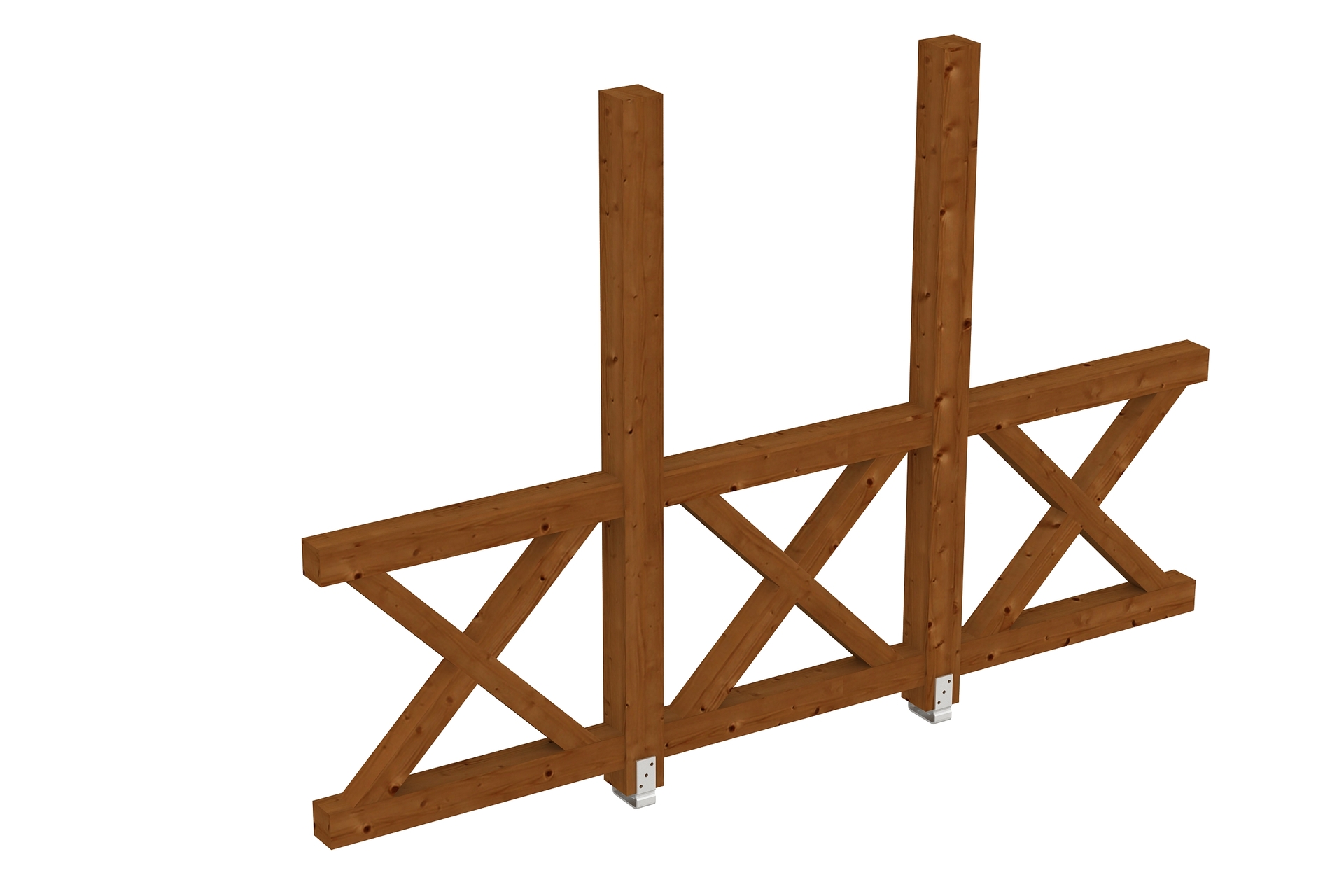 Seitenwand Andreaskreuz, freistehehend Fichte 1 Seitenwand Andreaskreuz, freistehehend Fichte