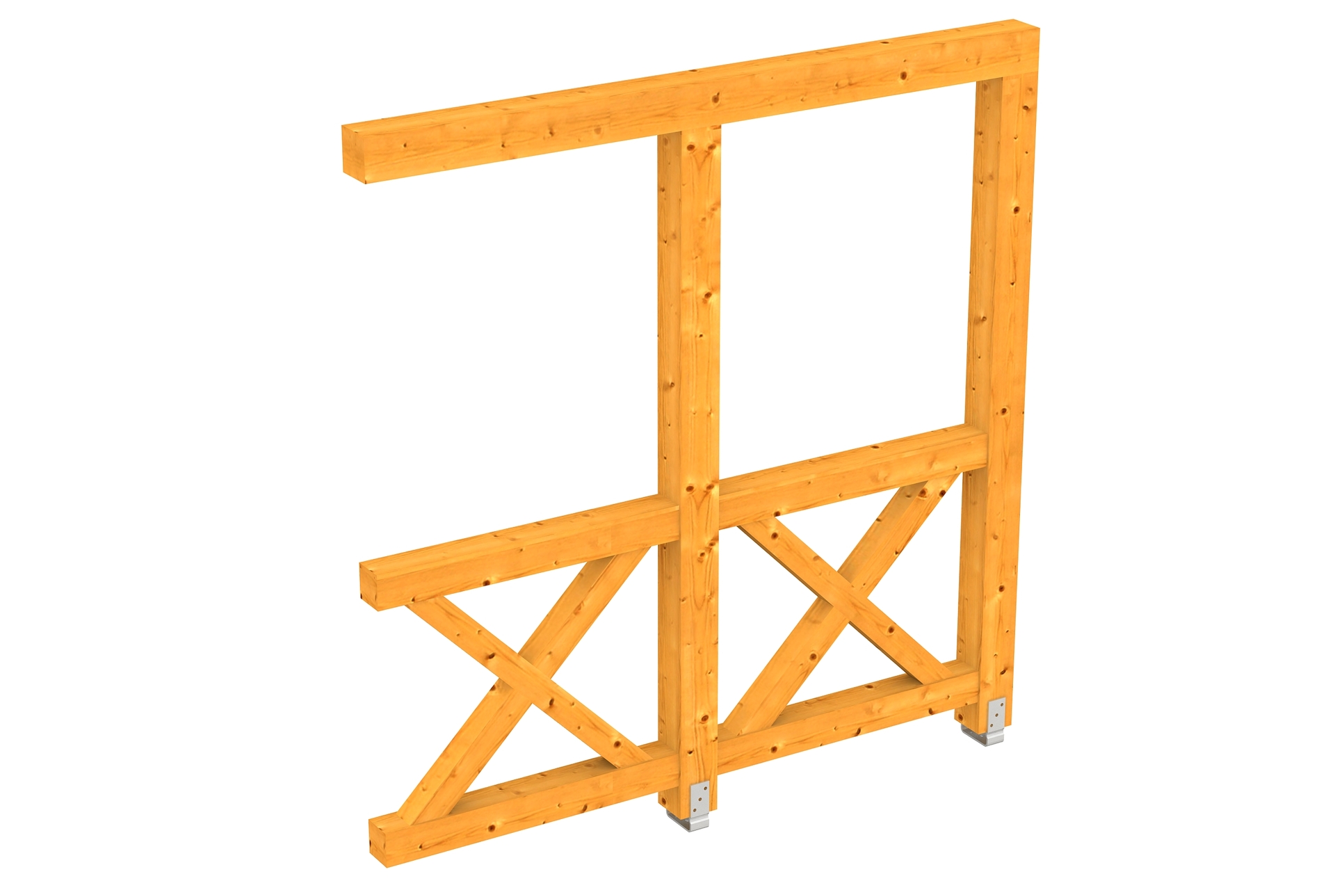 Seitenwand Andreaskreuz, Wandanbau Fichte 1 Seitenwand Andreaskreuz, Wandanbau Fichte