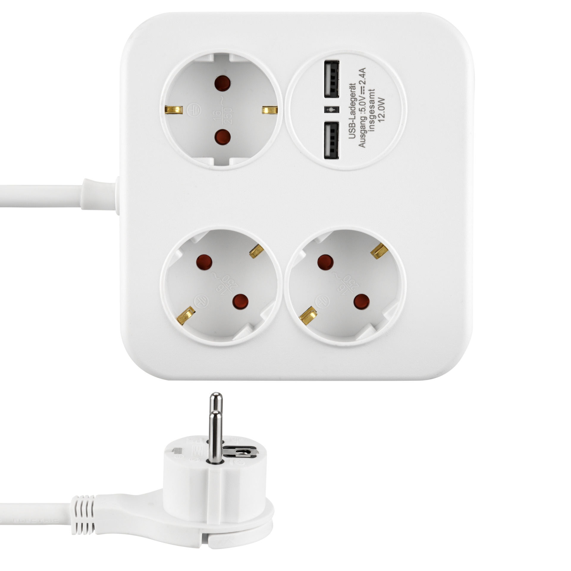 Steckdosenleiste Powerquad 3-fach + 2xUSB, 1,4m, weiß 1 Steckdosenleiste Powerquad 3-fach + 2xUSB, 1,4m, weiß