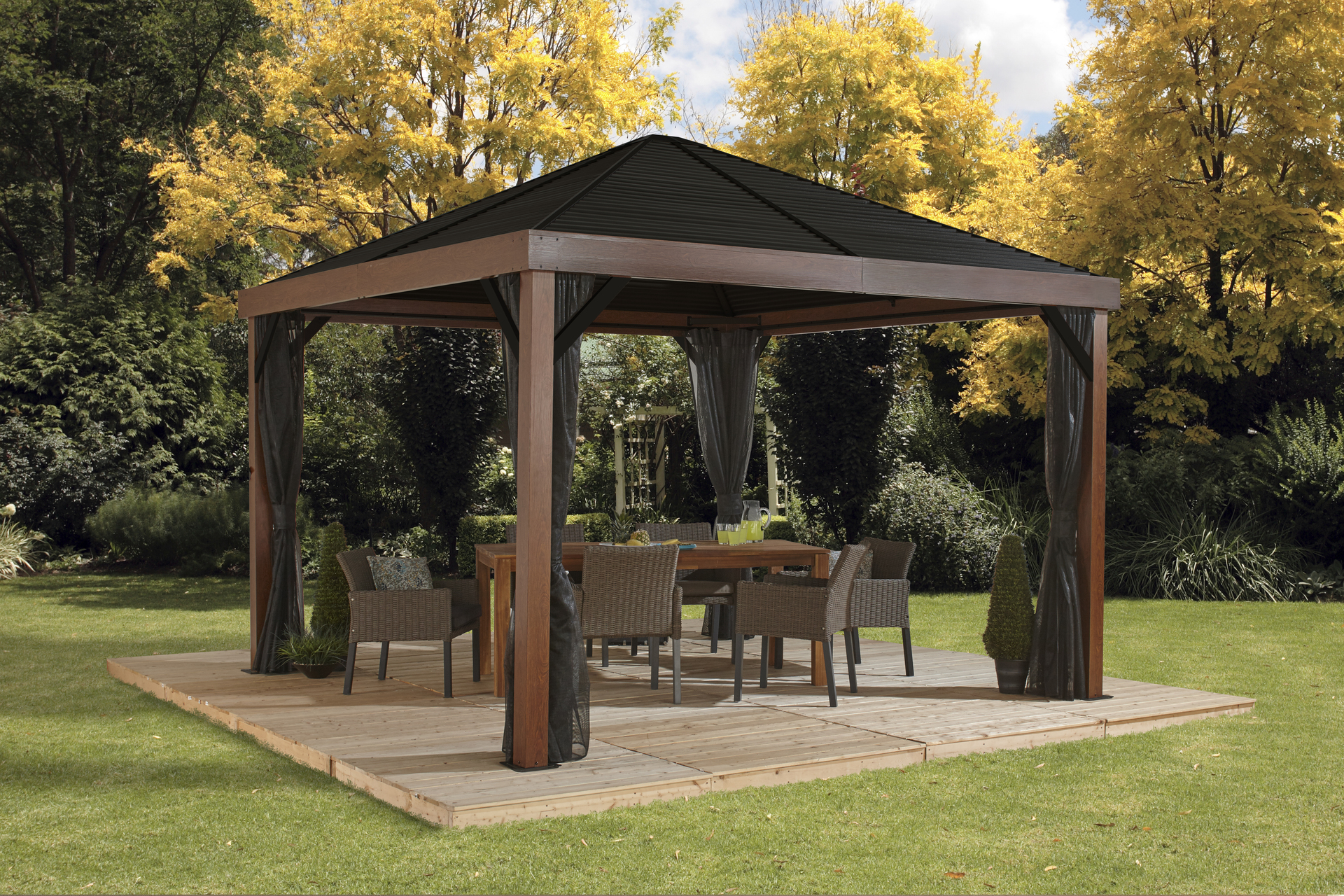 Pavillon Valencia 12x12 Holz-Edition 1 Pavillon Valencia 12x12 Holz-Edition