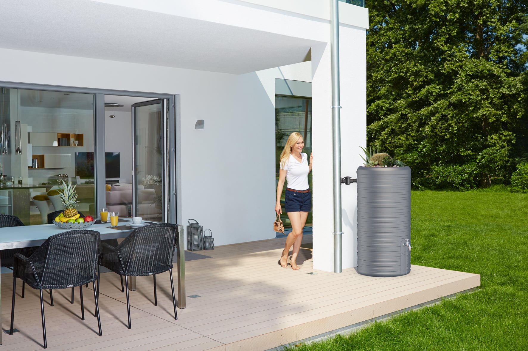 NORDIC 2in1 Regenspeicher mit Pflanzschale, 300L 1 NORDIC 2in1 Regenspeicher mit Pflanzschale, 300L