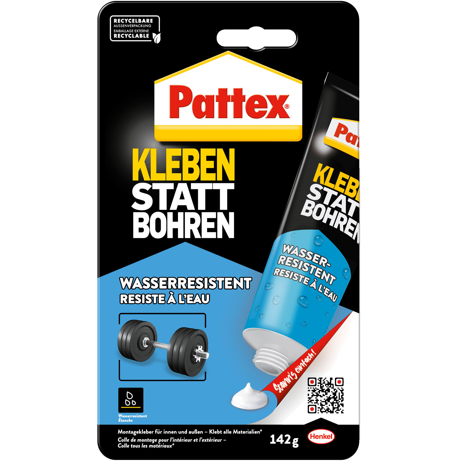 Montagekleber Kleben statt Bohren Wasserresistent, weiß 1 Montagekleber Kleben statt Bohren Wasserresistent, weiß