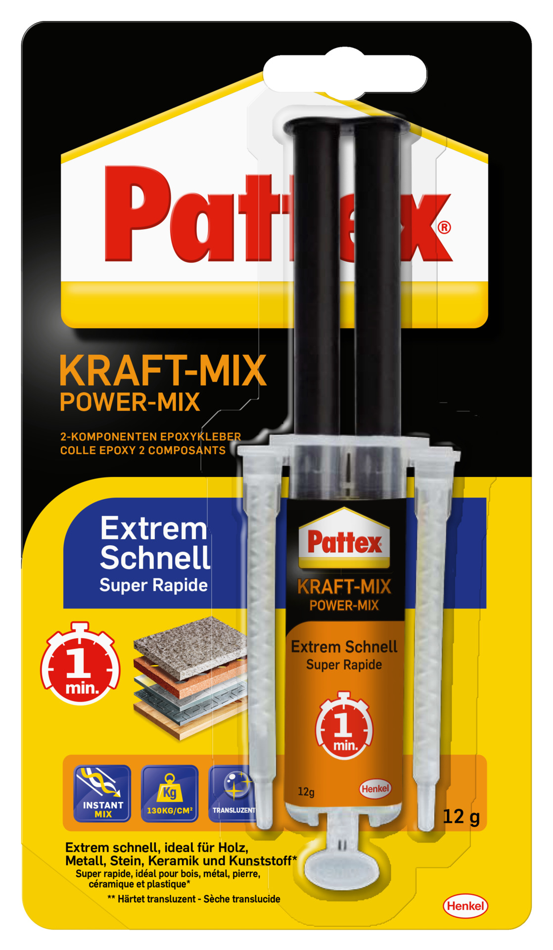 Kraft-Mix Extrem Schnell, gelblich transparent, 12 g 1 Kraft-Mix Extrem Schnell, gelblich transparent, 12 g