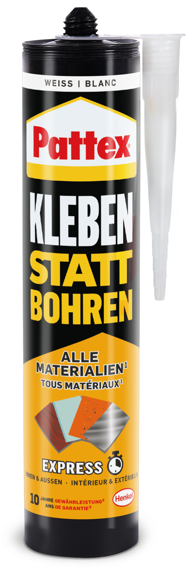 Montagekleber Kleben statt Bohren Express, weiß, 390g