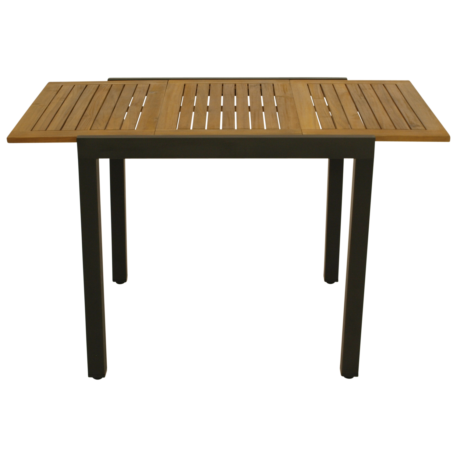 Balkon-Ausziehtisch 80/120x70cm, Alu/Akazie 1 Balkon-Ausziehtisch 80/120x70cm, Alu/Akazie