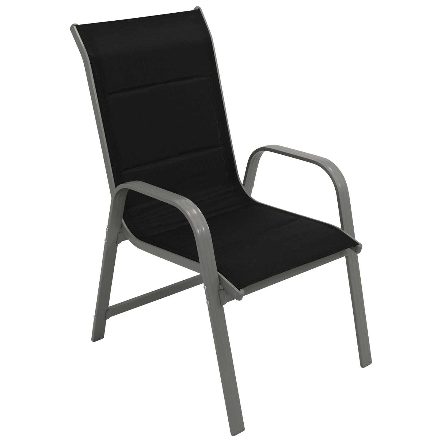 Stapelsessel Hochlehner Aluminium/Textil gepolstert, 2 Stück 1 Stapelsessel Hochlehner Aluminium/Textil gepolstert, 2 Stück