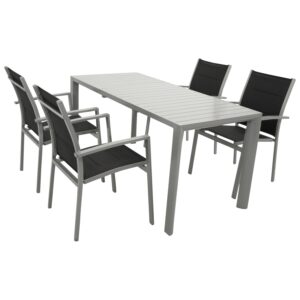 Garnitur 5-teilig, Ausziehtisch, Aluminium/Textillene