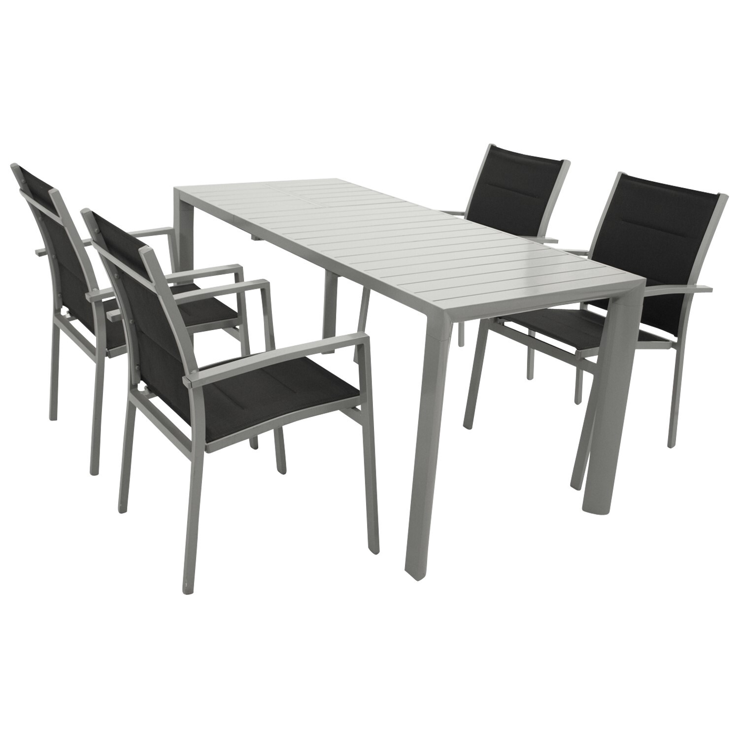 Garnitur 5-teilig, Ausziehtisch, Aluminium/Textillene 1 Garnitur 5-teilig, Ausziehtisch, Aluminium/Textillene