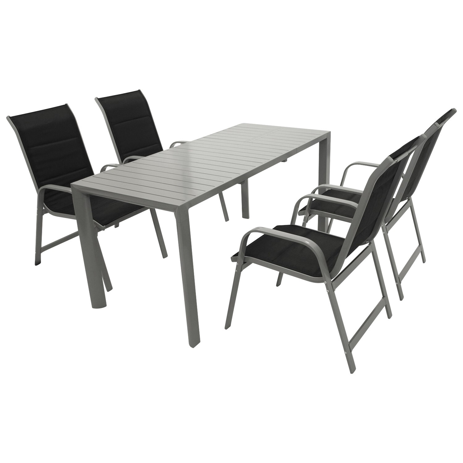 Garnitur 5-teilig, Aluminium, Kunstgewebe schwarz 1 Garnitur 5-teilig, Aluminium, Kunstgewebe schwarz