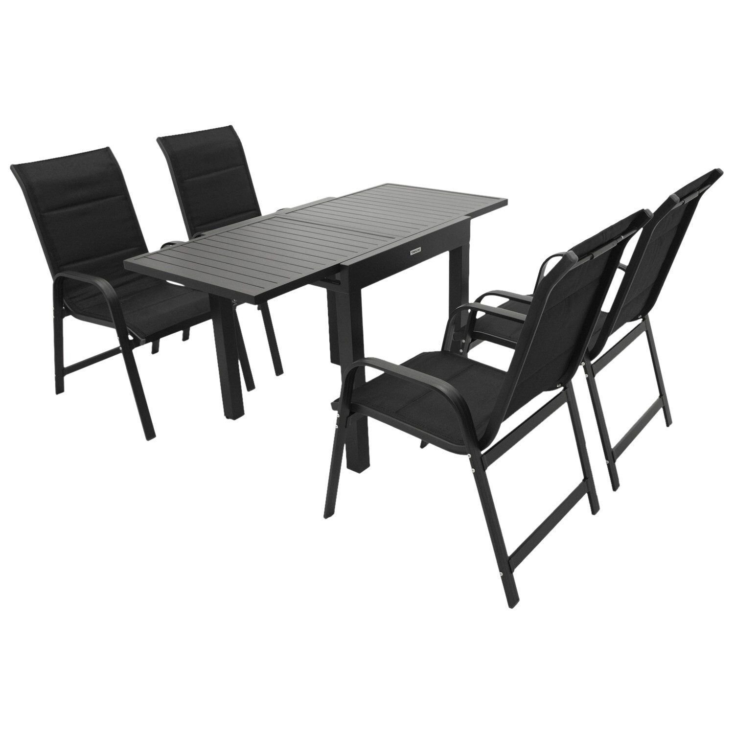 Garnitur 5-teilig, Aluminium, Kunstgewebe schwarz 1 Garnitur 5-teilig, Aluminium, Kunstgewebe schwarz