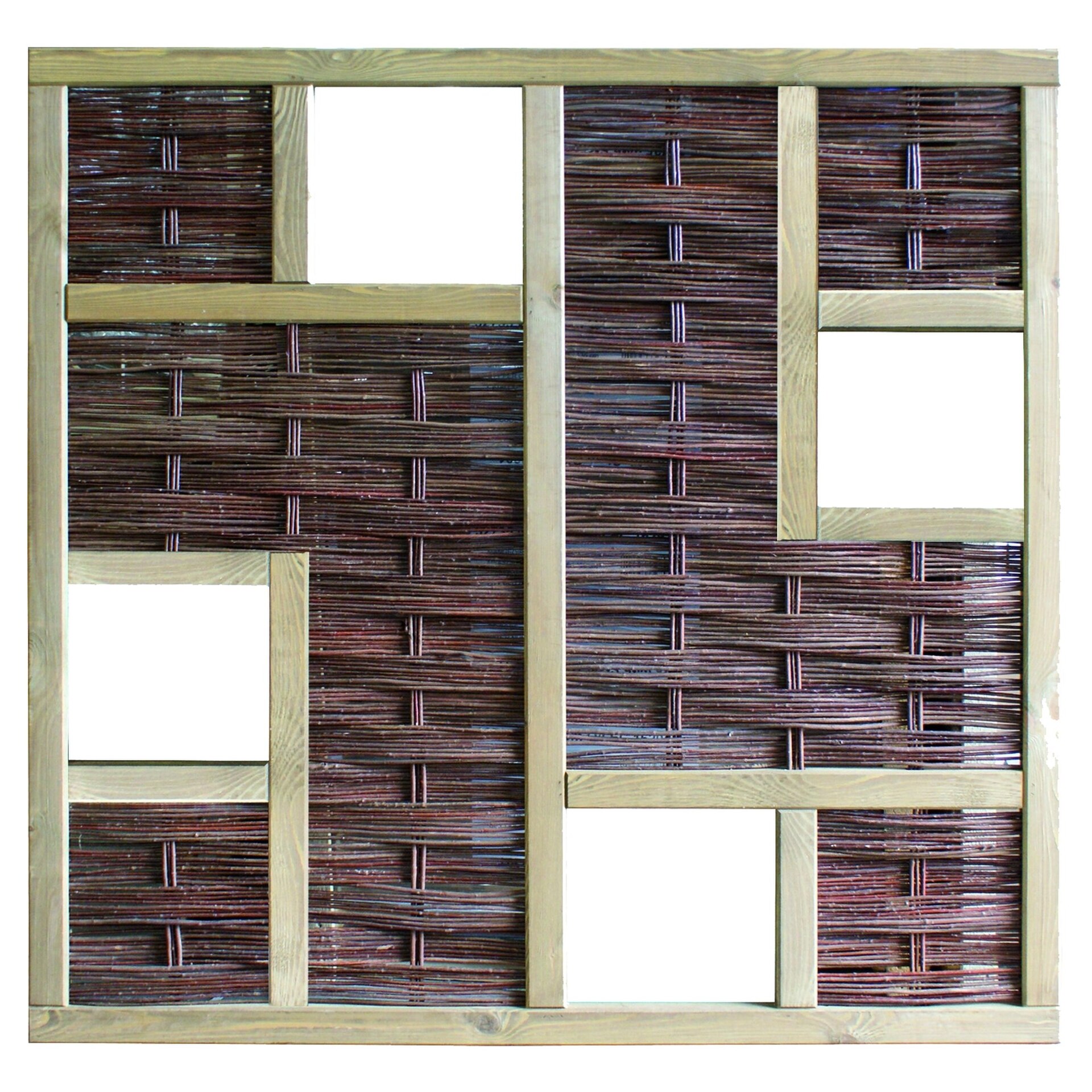 LABO-3D Weidengeflechtzaun 180x180 cm, 4 Fenster 1 LABO-3D Weidengeflechtzaun 180x180 cm, 4 Fenster
