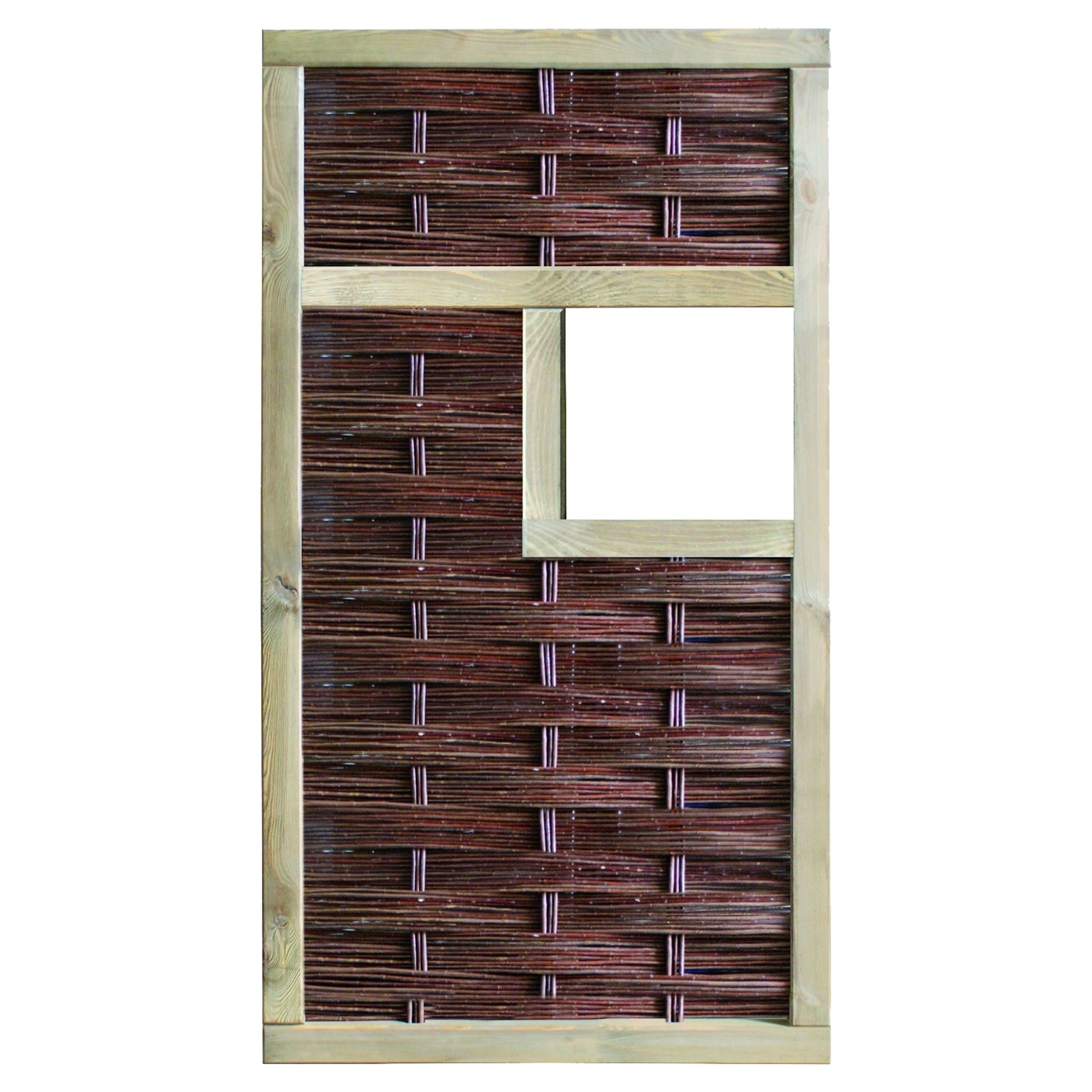 LABO-3D Weidengeflechtzaun 94x180 cm, 1 Fenster mittig 1 LABO-3D Weidengeflechtzaun 94x180 cm, 1 Fenster mittig