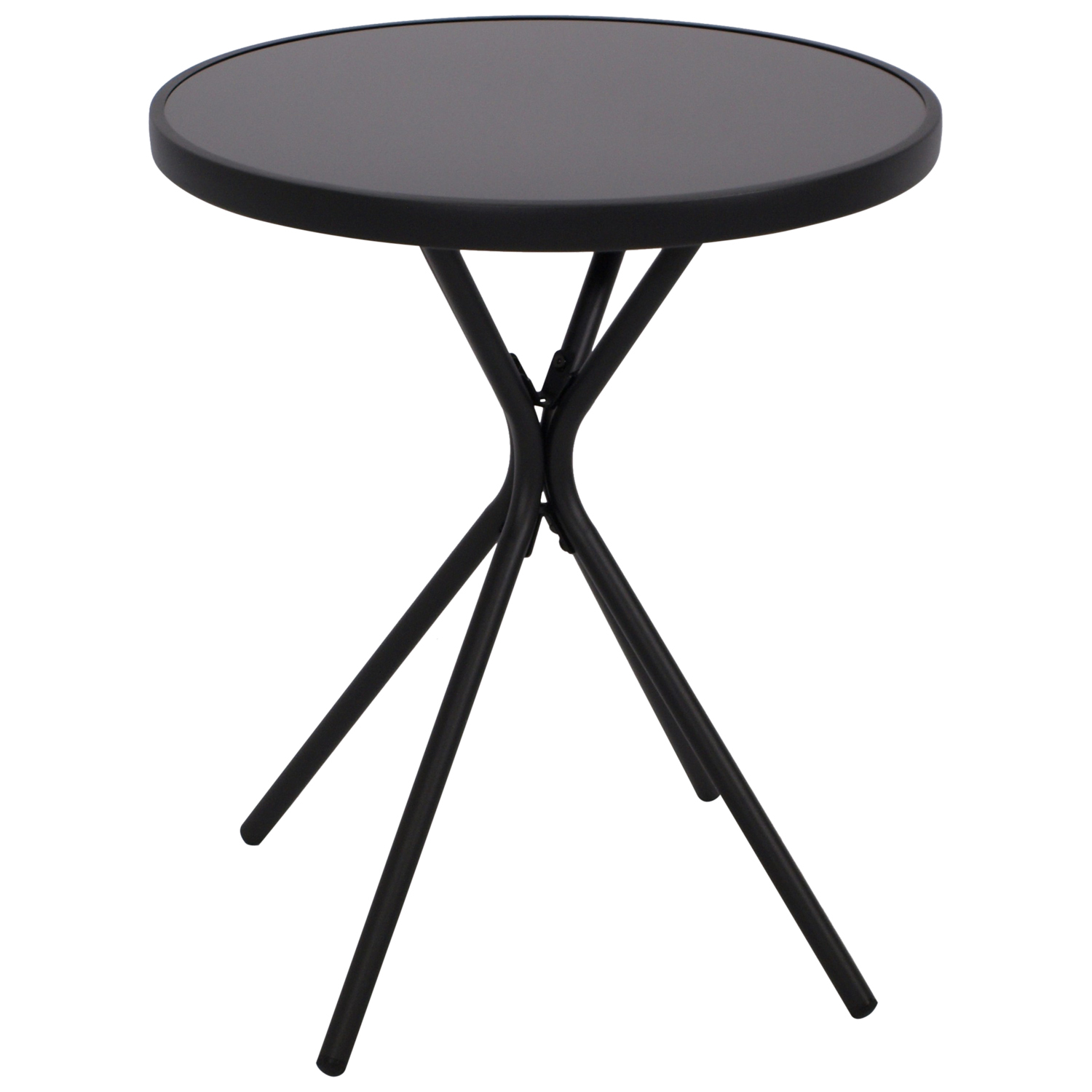 Bistrotisch 60cm rund, mit Glasplatte 1 Bistrotisch 60cm rund, mit Glasplatte