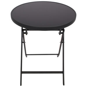 Bistro-Klapptisch 60cm rund, mit Glasplatte