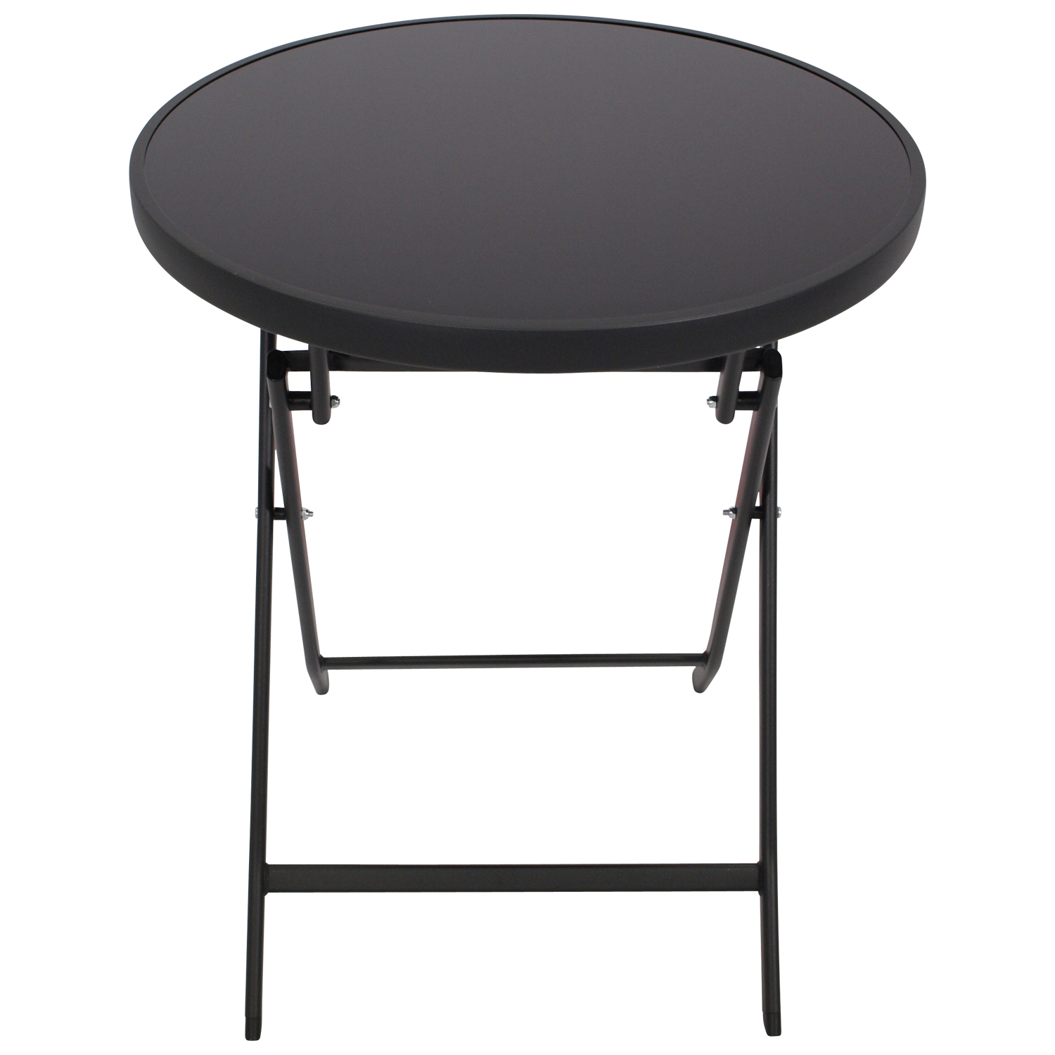 Bistro-Klapptisch 60cm rund, mit Glasplatte 1 Bistro-Klapptisch 60cm rund, mit Glasplatte