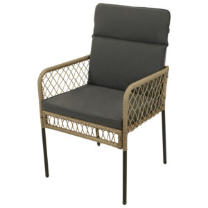 Sessel mit Polster, Metall, Geflecht