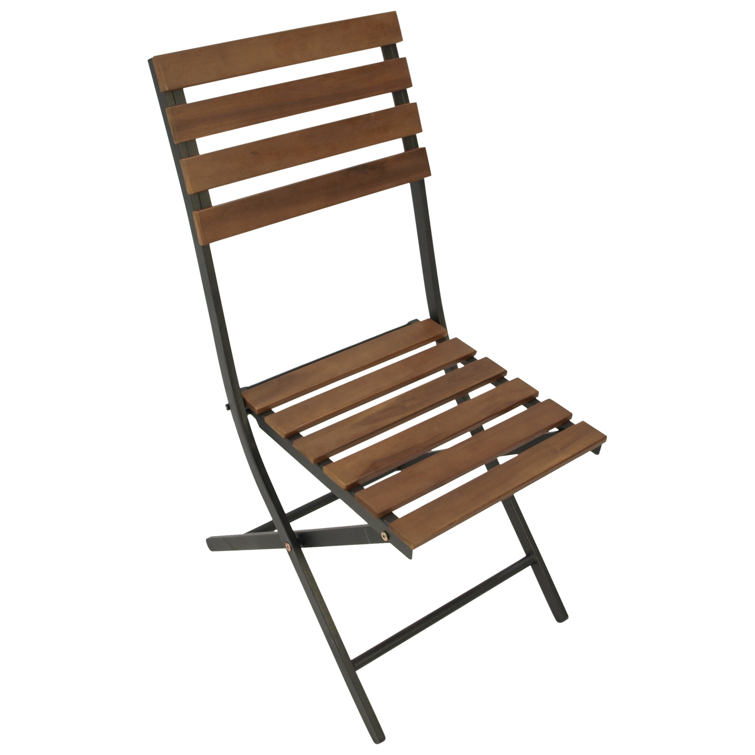 Klappstuhl 2-er Set Stahl, schwarz Akazie 1 Klappstuhl 2-er Set Stahl, schwarz Akazie