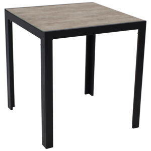 Bistrotisch 70x70cm, Tischplatte Glas in Keramikoptik