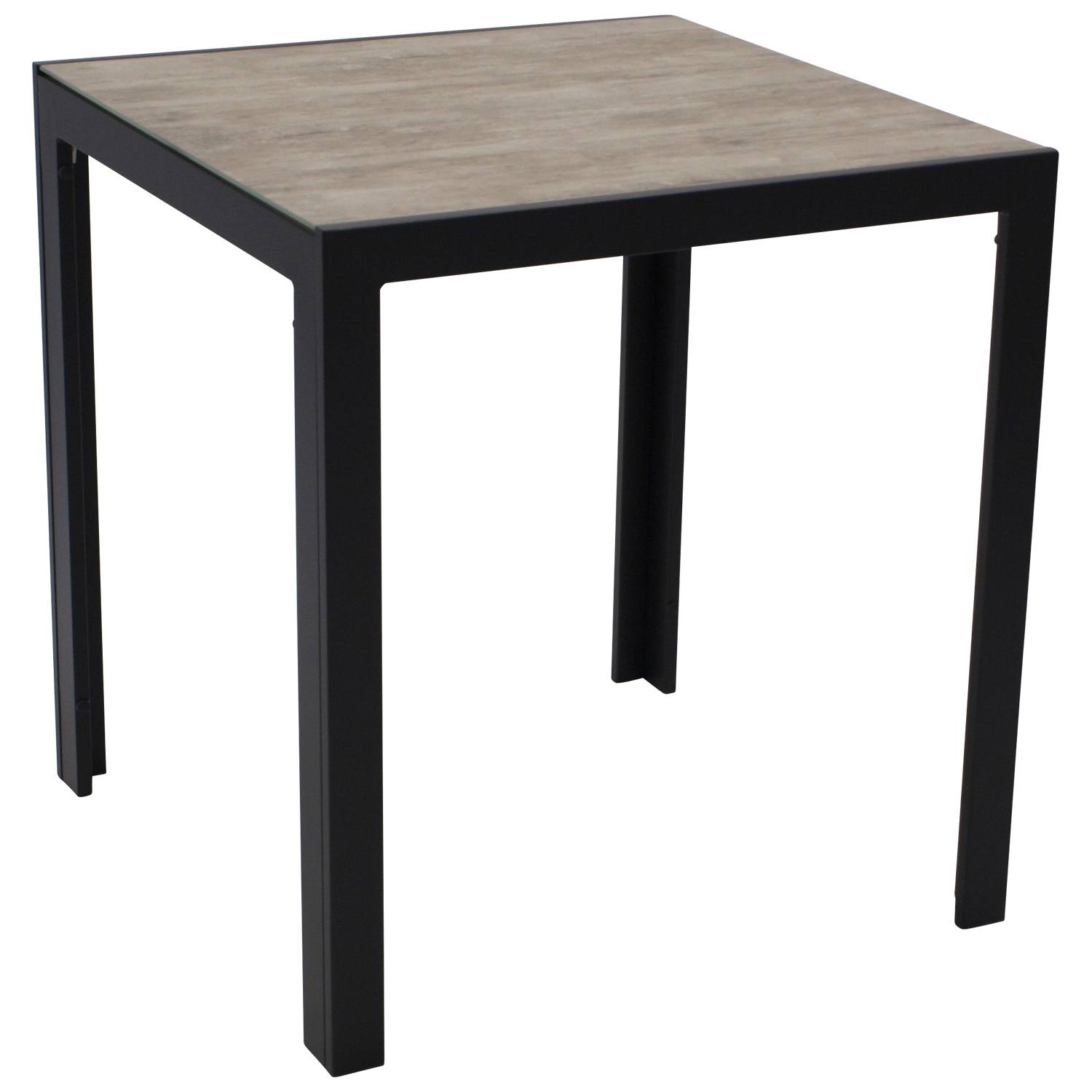Bistrotisch 70x70cm, Tischplatte Glas in Keramikoptik 1 Bistrotisch 70x70cm, Tischplatte Glas in Keramikoptik