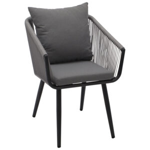 Sessel 2-er Set Aluminium mit Rope und Polstern