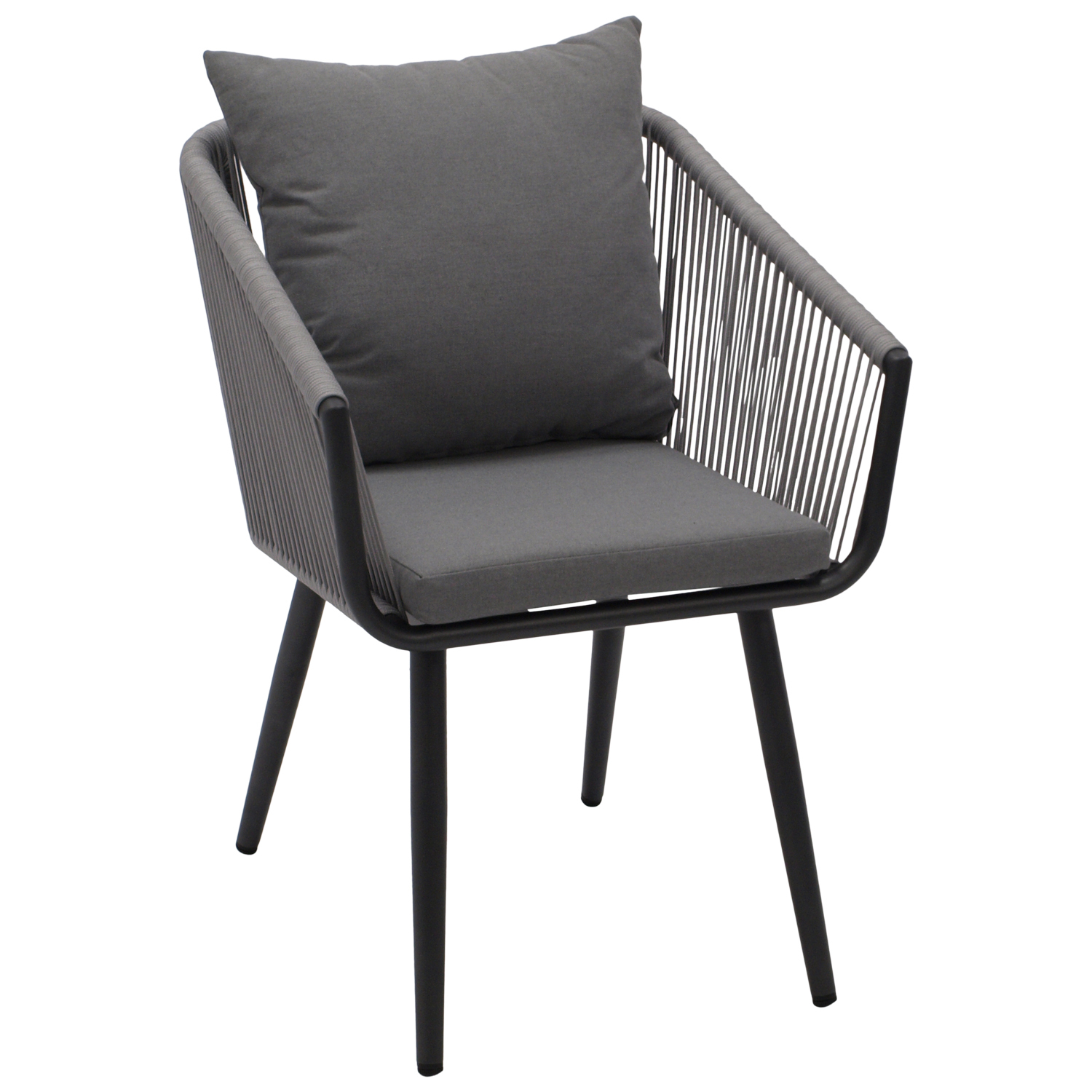 Sessel 2-er Set Aluminium mit Rope und Polstern 1 Sessel 2-er Set Aluminium mit Rope und Polstern