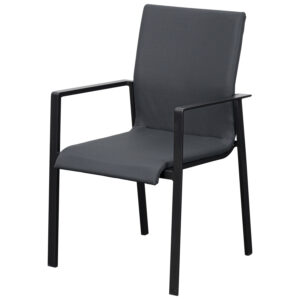 Stapelsessel 6-er Set Aluminium mit Quick Dry Foam Sitzfläche