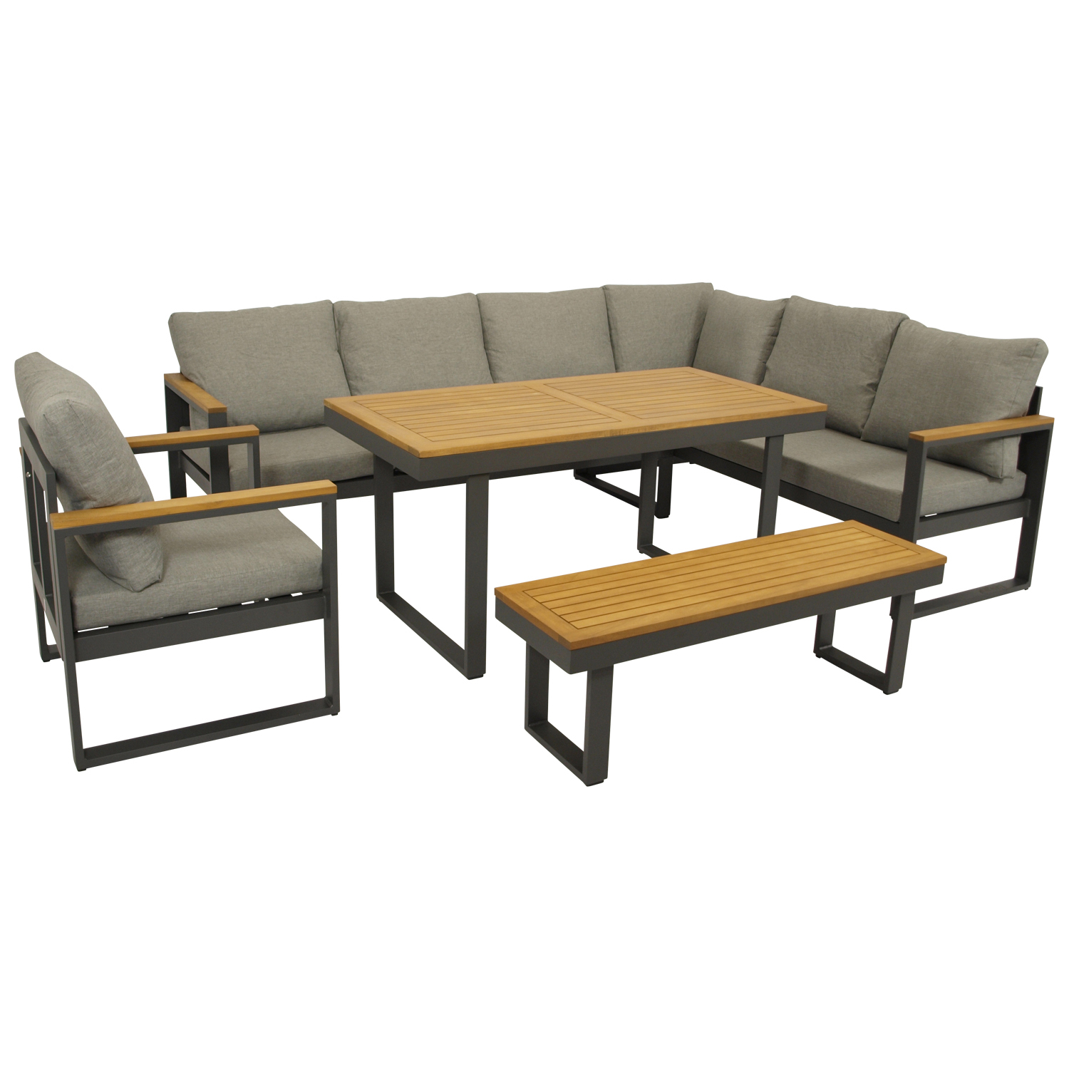 Funktions Eckbank Set 4-teilig mit Polstern 1 Funktions Eckbank Set 4-teilig mit Polstern
