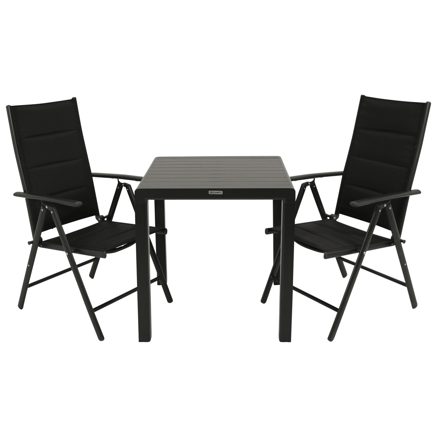 Garnitur 3-teilig, Aluminium, Kunstgewebe, Tischplatte Alu 1 Garnitur 3-teilig, Aluminium, Kunstgewebe, Tischplatte Alu