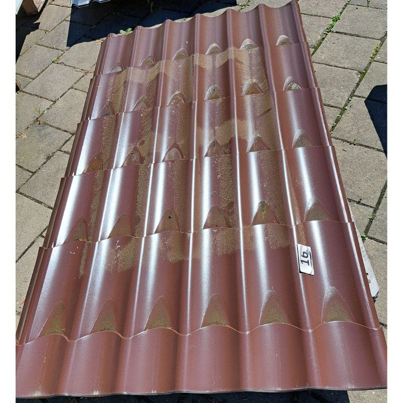 Pfannenblech Typ 2 | 4 Stück | 1,95 m Länge | Schokoladenbraun ( RAL 8017 ) 1 Pfannenblech Typ 2 | 4 Stück | 1,95 m Länge | Schokoladenbraun ( RAL 8017 )