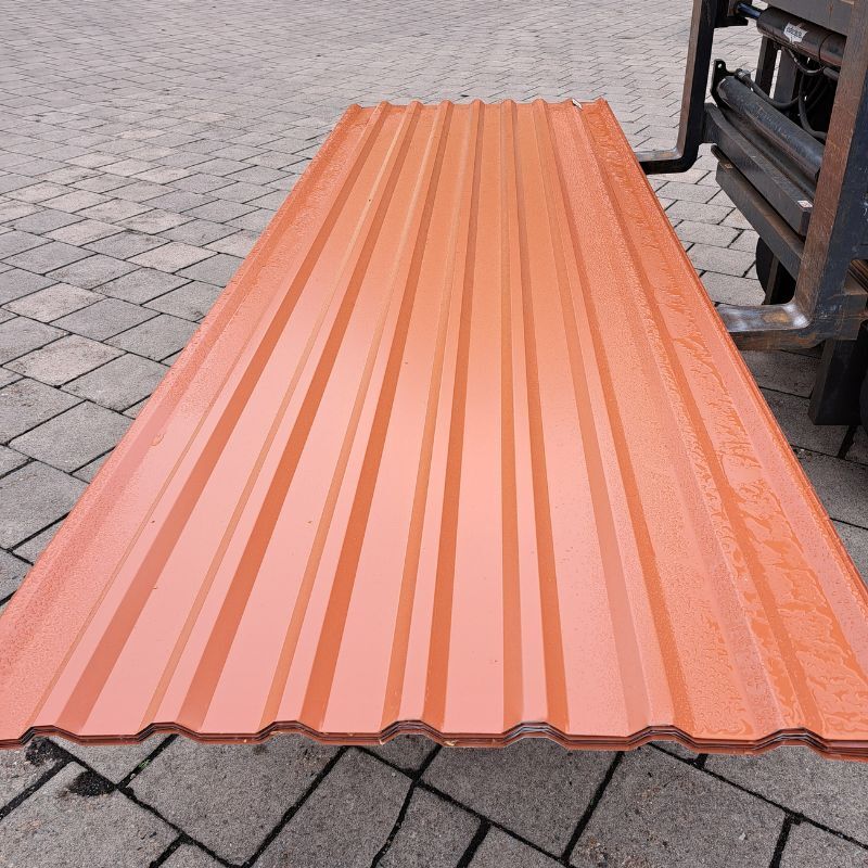 Trapezblech 20/138 | Dach | 10 Stück | 3,30 m Länge | Kupferbraun ( RAL 8004 ) 1 Trapezblech 20/138 | Dach | 10 Stück | 3,30 m Länge | Kupferbraun ( RAL 8004 )
