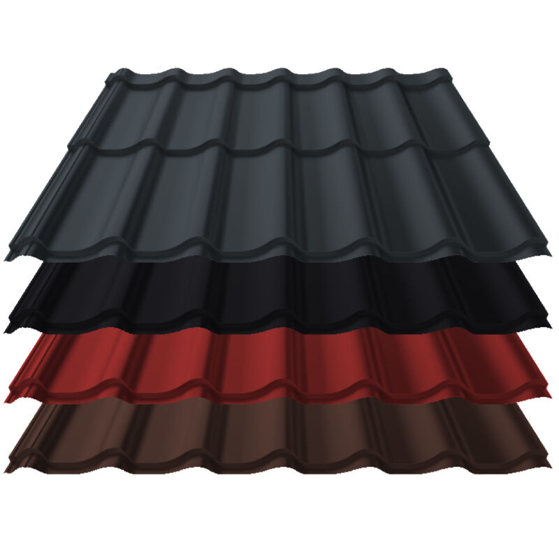 Pfannenblech Kingas Eco+ | 0,60 mm | Aluminium | Modullänge 350 mm | 25 µm Stucco 1 Pfannenblech Kingas Eco+ | 0,60 mm | Aluminium | Modullänge 350 mm | 25 µm Stucco