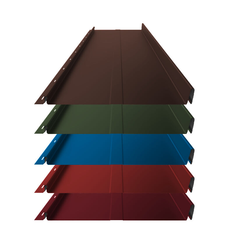 Stehfalz Panel Retro 25 | Dach & Wand | 0,50 mm | Stahl | Prägung | 340 mm Breite | Aluzink, 25 µm Polyester 1 Stehfalz Panel Retro 25 | Dach & Wand | 0,50 mm | Stahl | Prägung | 340 mm Breite | Aluzink, 25 µm Polyester