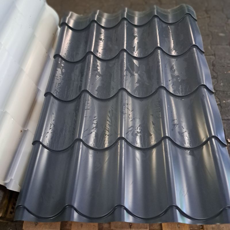Pfannenblech Typ 2 Mini | 1,10 m Länge | Anthrazitgrau ( RAL 7016 ) 1 Pfannenblech Typ 2 Mini | 1,10 m Länge | Anthrazitgrau ( RAL 7016 )