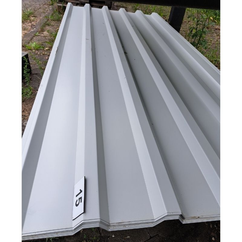 Trapezblech 35/207 | Dach | 2,50 m Länge | Grauweiß ( RAL 9002 ) 1 Trapezblech 35/207 | Dach | 2,50 m Länge | Grauweiß ( RAL 9002 )