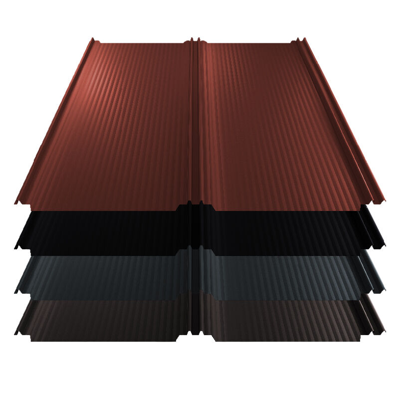 Stehfalz T-Panel | Dach | 0,50 mm | Stahl | Nanowelle | 1100 mm Breite | 36 µm ThyssenKrupp ICE Crystal 1 Stehfalz T-Panel | Dach | 0,50 mm | Stahl | Nanowelle | 1100 mm Breite | 36 µm ThyssenKrupp ICE Crystal
