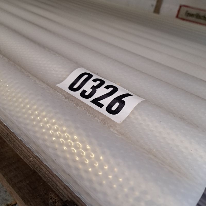 Lichtplatte PVC | Wellplatte | 76/18 | 3,0 mm | Breite 1045 mm | Länge 2 m | wabenstruktur | gold opal lichtblau 1 Lichtplatte PVC | Wellplatte | 76/18 | 3,0 mm | Breite 1045 mm | Länge 2 m | wabenstruktur | gold opal lichtblau