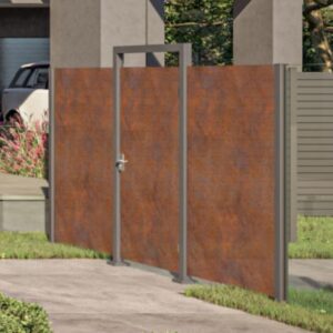 Sichtschutzzaun | VETRO | Dekor CORTEN | Motivdruck Cortenstahl