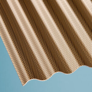 Lichtplatte Acrylglas | Wellplatte | 76/18 | ca. 3 mm | Breite 1045 mm | wabenstruktur | bronze