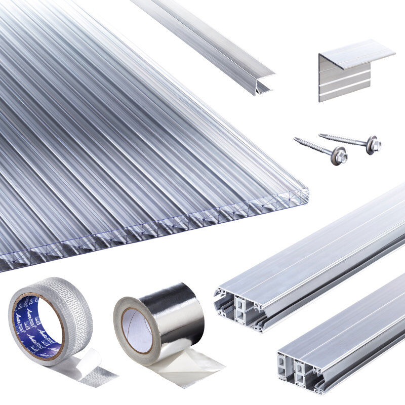 Terrassendach-Set | Acrylglas Stegplatten | Stabilo Stegplatte | Thermoverlegeprofil | 16 mm | glasklar 1 Terrassendach-Set | Acrylglas Stegplatten | Stabilo Stegplatte | Thermoverlegeprofil | 16 mm | glasklar