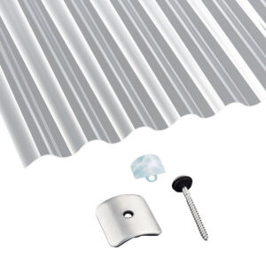 Terrassendach-Set | Acrylglas | Sinusplatte | 76/18 | 1,5 mm | glatt | klar