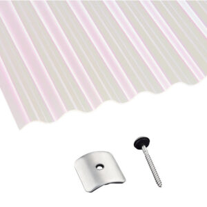 Terrassendach-Set | Acrylglas | Sinusplatte | 76/18 | 3 mm | opal-weiß