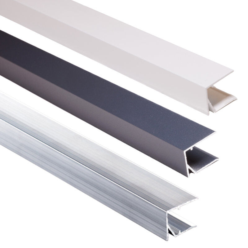 Alu Abschlussprofil | unterer Abschluss | gebohrt | für Plattenstärke 16 mm | verschiedene Farben 1 Alu Abschlussprofil | unterer Abschluss | gebohrt | für Plattenstärke 16 mm | verschiedene Farben