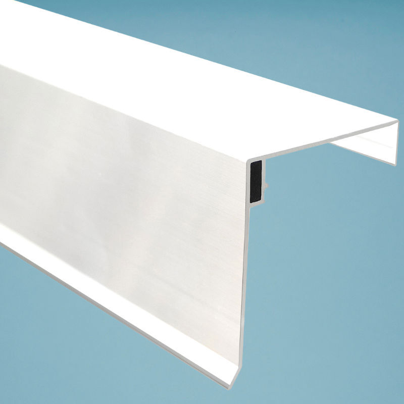Aluminium Zierklemmdeckel mit Wetterschenkel | für 60 mm Randprofile | Weiß 1 Aluminium Zierklemmdeckel mit Wetterschenkel | für 60 mm Randprofile | Weiß
