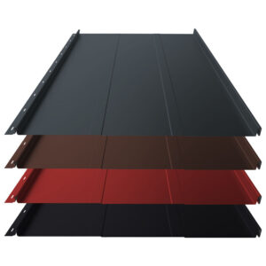 Stehfalz Panel Retro 25 | Dach & Wand | 0,60 mm | Aluminium | Prägung | 554mm Breite | 25 µm Stucco