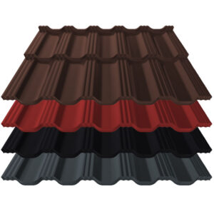 Pfannenblech Germania Simetric | 0,60 mm | Aluminium | Modullänge 350 mm | 25 µm Stucco