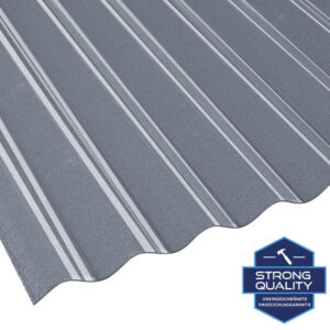 Lichtplatte PVC | BioLine Strong | 76/18 | 2,3 mm | Breite 900 mm | Frost | Anthrazit